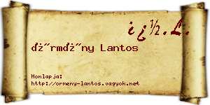 Örmény Lantos névjegykártya